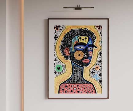  现代极简挂画 侘寂中古风挂画 奶油风装饰画 意式挂画 黑白灰su模型 