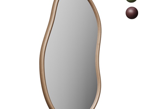  现代奶油风装饰镜子3d模型 