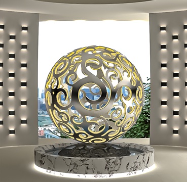  球体雕塑3d模型 