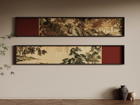  装饰画 中古风装饰画3d模型 
