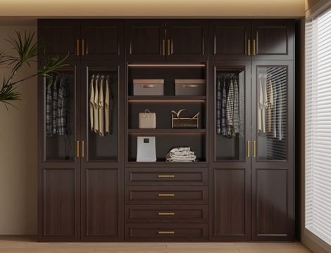  新中式衣柜 服饰3d模型 