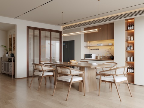  新中式宋式風(fēng)餐廳3d模型 