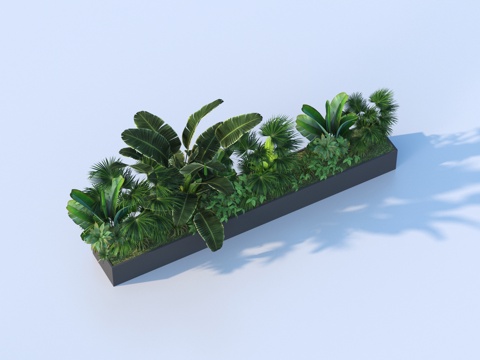  植物堆 室内景观 绿植3d模型 
