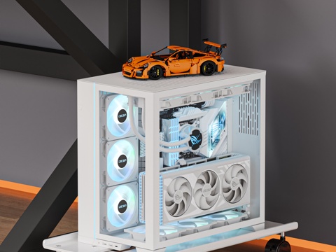  现代 电脑主机 主机支架3d模型 