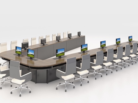  会议室会议桌3d模型 
