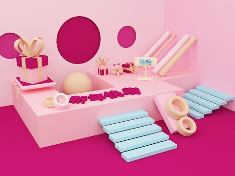  陈设 电商美陈3d模型 