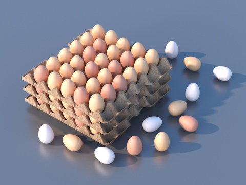  蛋 鸡蛋  食品 鸡蛋托盘3d模型 