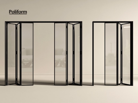  现代折叠门玻璃折叠门3d模型 