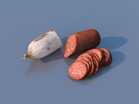  香肠 腊肠 火腿 烧烤食品3d模型 