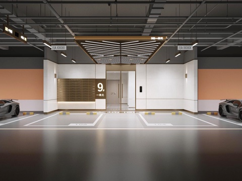  地下车库3d模型 