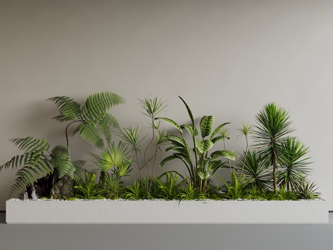  现代绿植 绿植堆3d模型 