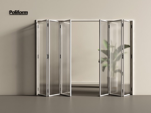  现代折叠门玻璃折叠门3d模型 