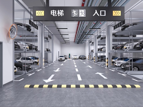  地下车库3d模型 