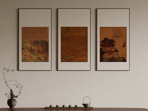  装饰画 中古装饰画3d模型 