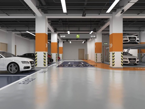 地下车库3d模型 