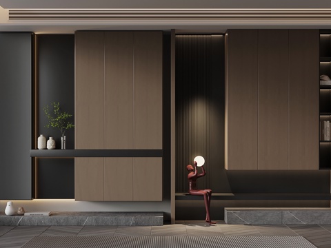  鞋柜 意式极简玄关鞋柜3d模型 