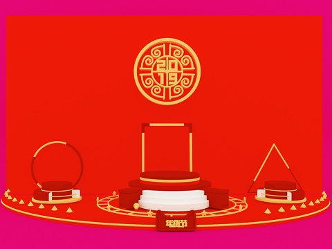  美陈 电商场景3d模型 