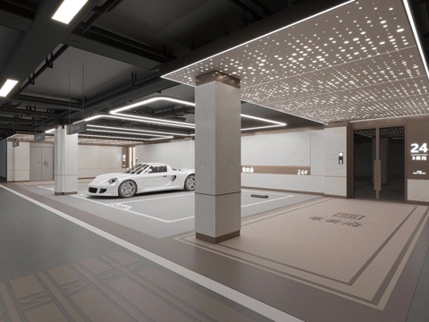  地下车库3d模型 