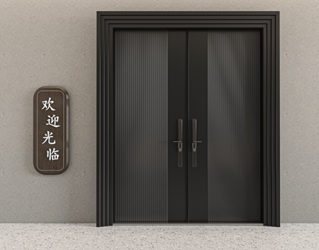  现代别墅大门3d模型 