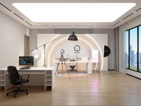  直播间3d模型 