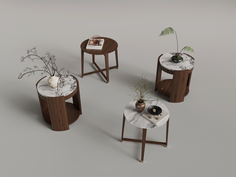  新中式边几 角几3d模型 