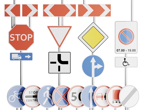  交通路标3d模型 