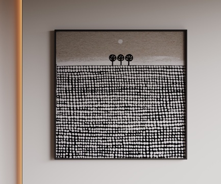  现代极简装饰画 侘寂中古风挂画 奶油风装饰画 意式挂画3d模型 
