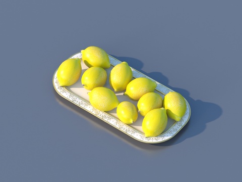  柠檬 水果盘3d模型 