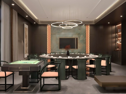  餐厅包厢3d模型 