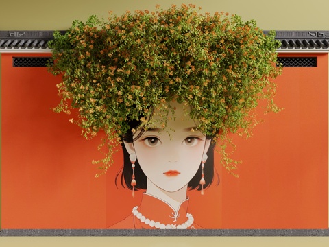  中式藤蔓3d模型 