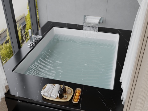  浴缸 现代浴池3d模型 