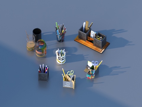  笔筒 文具 小品3d模型 