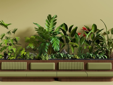  现代植物造景3d模型 