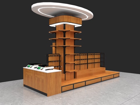  展柜货架 打秤台 包柱货架 围柱货架3d模型 