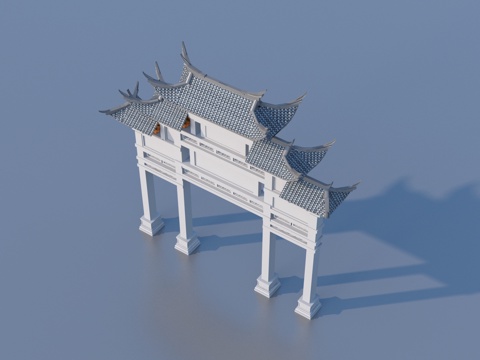 牌坊 古代牌坊 大门 入口3d模型 