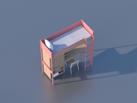  上下床 学生床 家具3d模型 