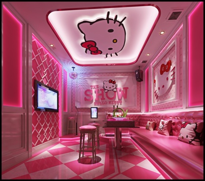  helloKitty主题 卡拉OK KTV包间 点歌台3d模型 