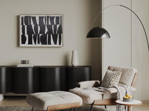  MINOTTI 现代休闲椅 休闲沙发 沙发椅 躺椅 落地灯3d模型 