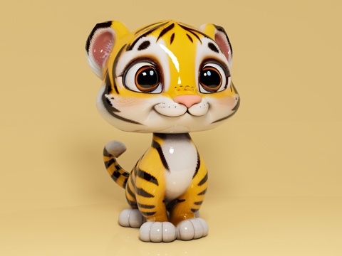  老虎 动物 卡通猛兽 卡通形象 动画角色 手办摆件 美陈道具3d模型 
