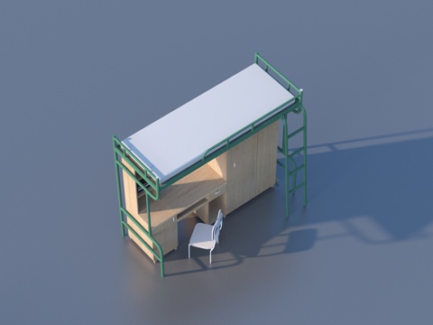 上下床 学生床 家具3d模型 