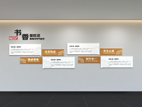  现代校园文化墙 标语 教育 照片墙 走廊背景 幼儿园展栏墙3d模型 