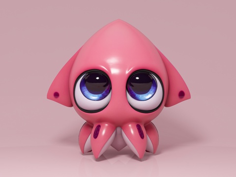  章鱼鱿鱼 卡通生物 卡通形象 动画角色 手办摆件 美陈道具3d模型 