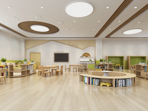  幼儿园活动教室 班级教室3d模型 