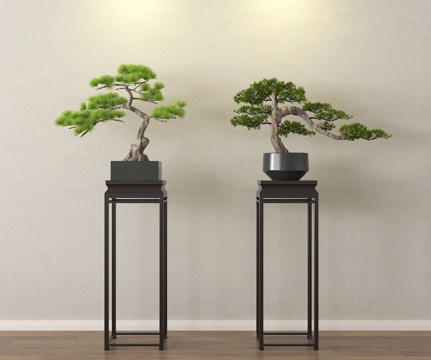  盆栽 盆景 绿植 植物 花几 方几3d模型 