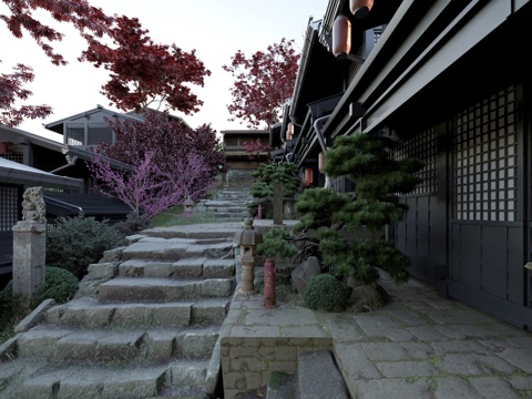  古建 民宿 中式建筑3d模型 