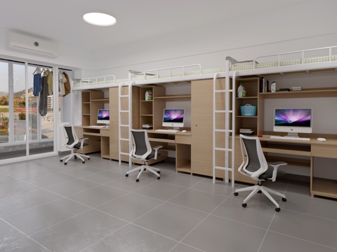  现代学生宿舍 员工宿舍 大学宿舍 学校宿舍3d模型 