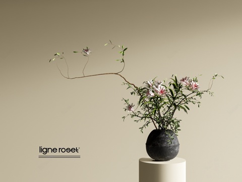  中古侘寂花瓶 中古风花瓶 陶罐花艺 花瓶花艺 陶瓷花瓶3d模型 