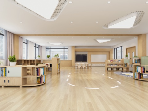  幼儿园活动教室 班级教室3d模型 