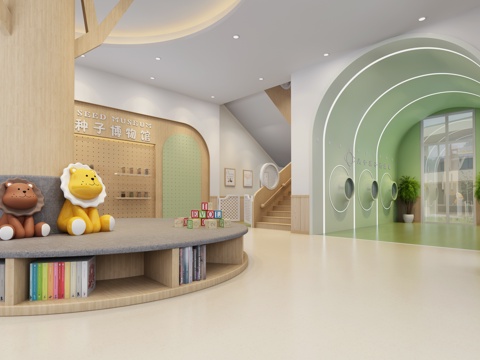  幼儿园楼梯间 楼梯区角3d模型 