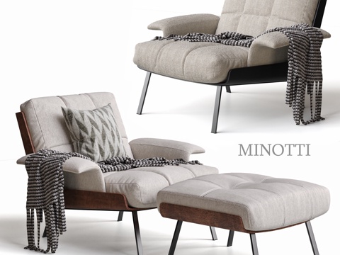  minotti  现代休闲椅 沙发椅 休闲沙发 布艺休闲椅3d模型 